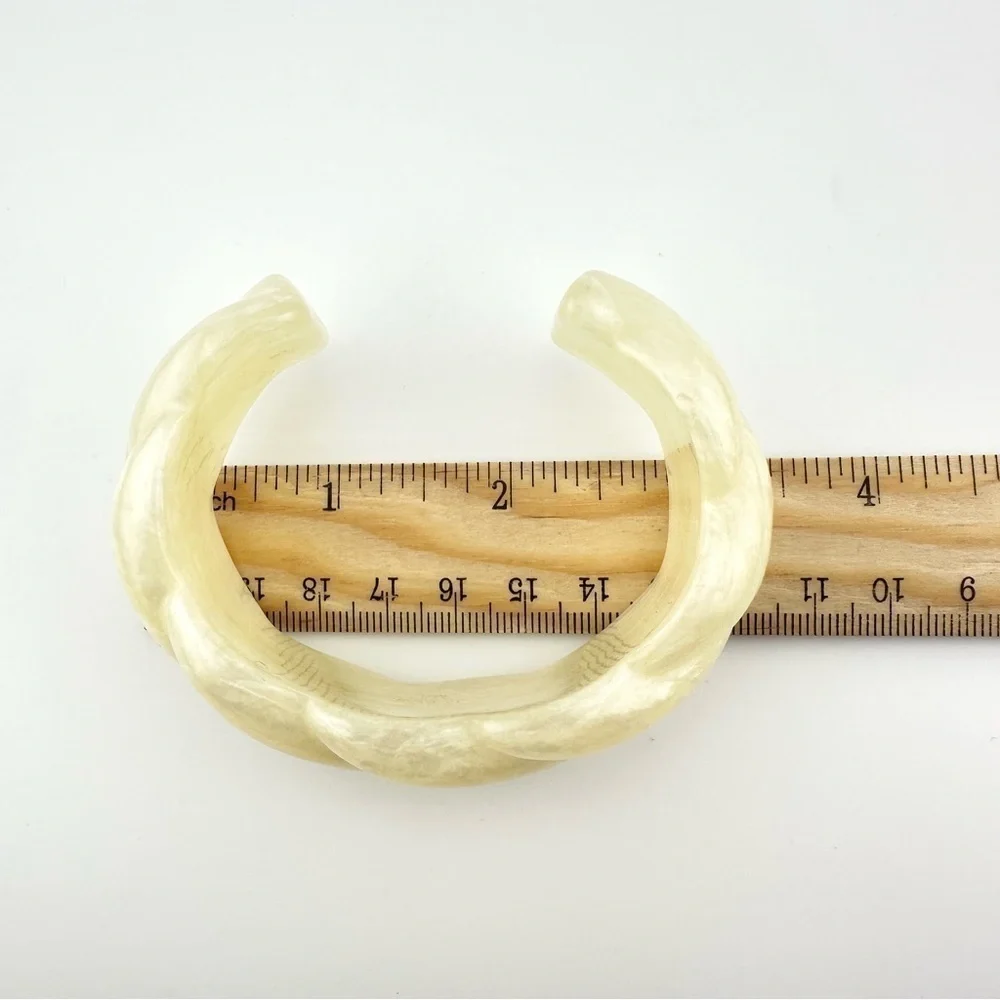 J. Crew Chunky Lucite Pearlescent Bangle Bracelet